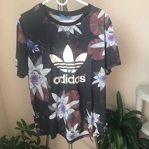 Adidas Floral Short Sleeve Shirt Size XL